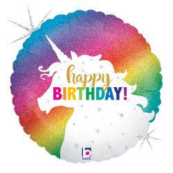 Globo Americano 9 Glitter Unicorn Birthday